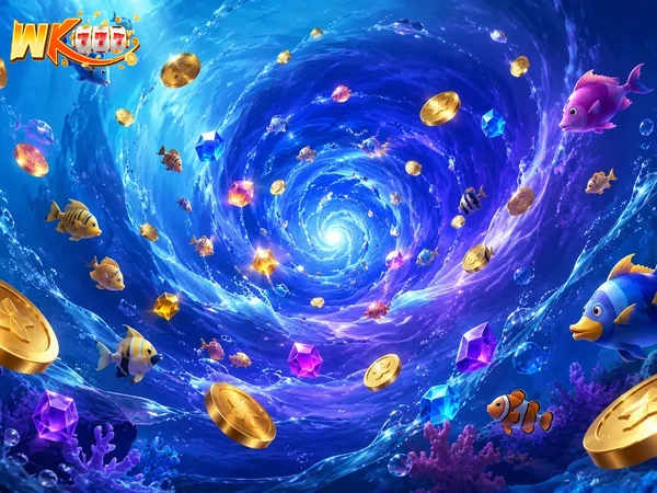 A bright Pirate Fishing screen showing the high seas and pirate gold waiting to be won.